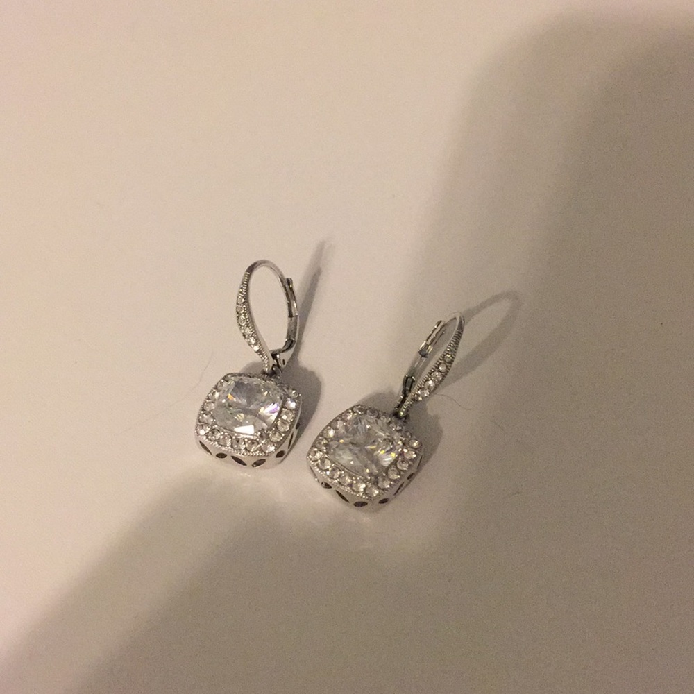 Nadri silver drop earrings